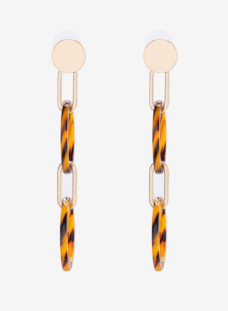 R&B Embellished Pushback Closure Detail Dangle Earrings  - Image 3