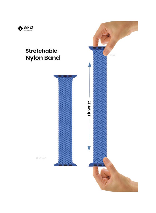 INEIX Solo Loop Replacement Strap For Apple Watch 42/44 Blue - Image 3