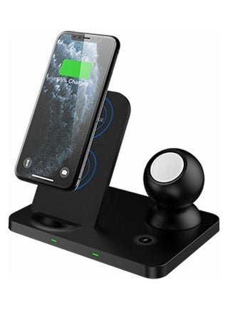 قاعدة شحن لاسلكية 3 في 1 ، بقدرة 15 وات للهواتف الذكية/ الساعات/ سماعات الأذن . أسود - v1611564922/N43923196A_1