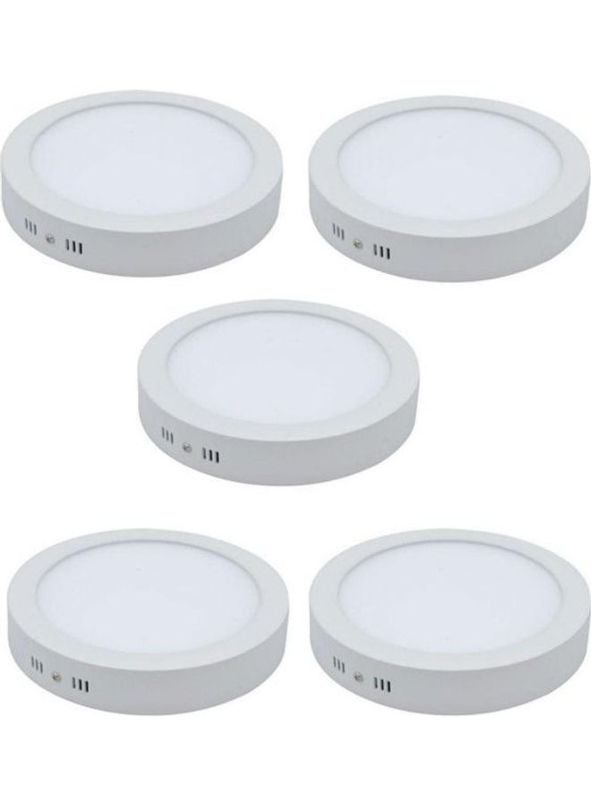 طقم مصابيح LED دائرية تثبت على السطح بقدرة 24 وات مكون من 5 قطع أبيض - Image 2