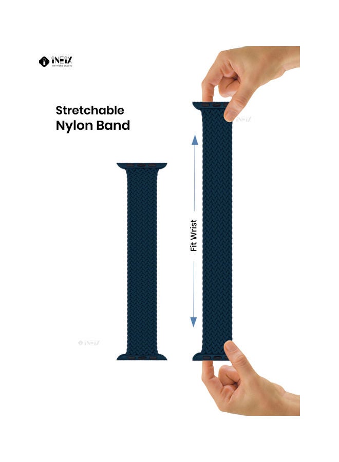 INEIX Solo Loop Replacement Strap For Apple Watch 42/44 Dark Blue - Image 2