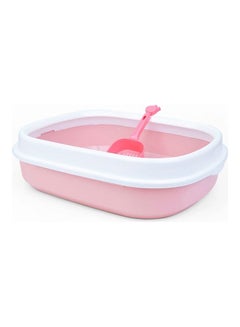 Cat Litter Box Shovel Anti Splash Toilet Bedpan Pink/White 46 x 38 x 15cm
