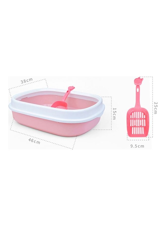 Generic - Cat Litter Box Shovel Anti Splash Toilet Bedpan Pink/White 46 x 38 x 15cm - Image 1