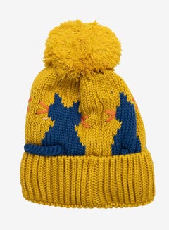 R&B Winter Bonnet Cap Mustard Yellow/Blue  - Image 1
