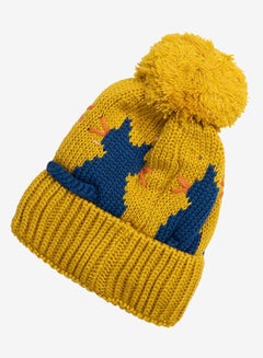 R&B Winter Bonnet Cap Mustard Yellow/Blue  - Image 2