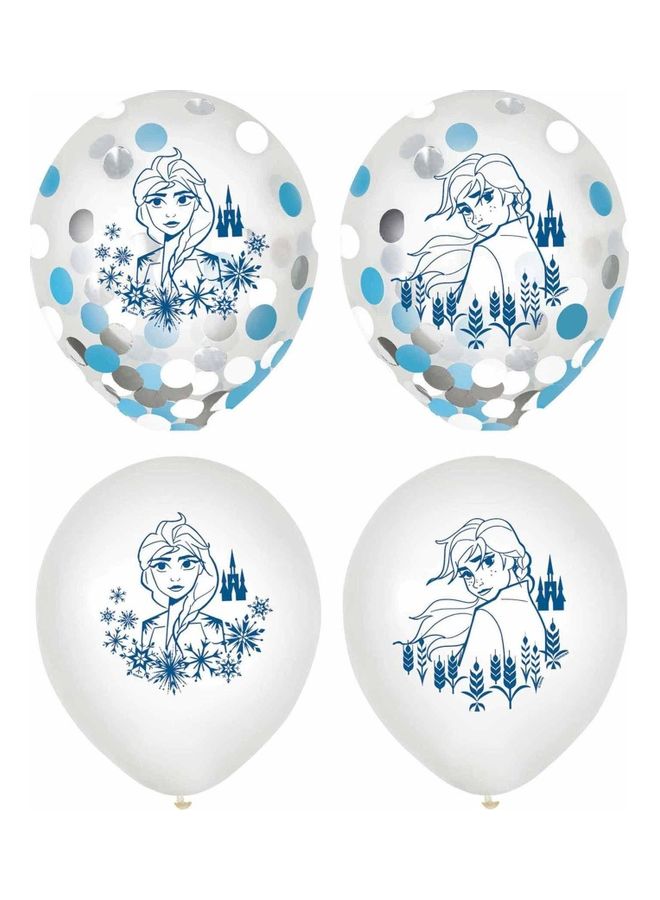Amscan Frozen II Confetti Balloons 12in, 6pcs Balloon Decorations for Birthday, Wedding, Baby Shower, Bridal Shower