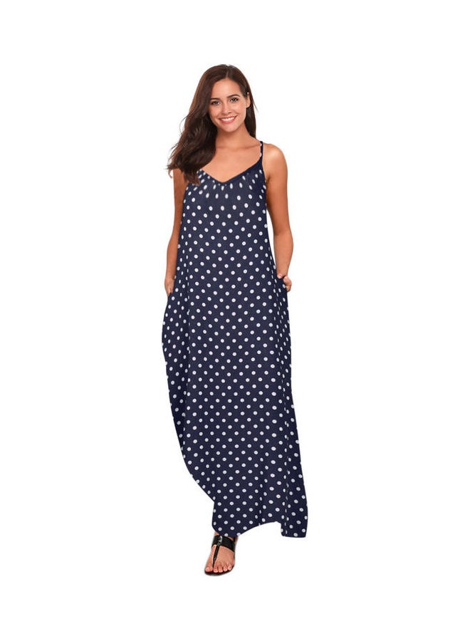 Spaghetti Strap Beach Maxi Dress Blue - Image 1