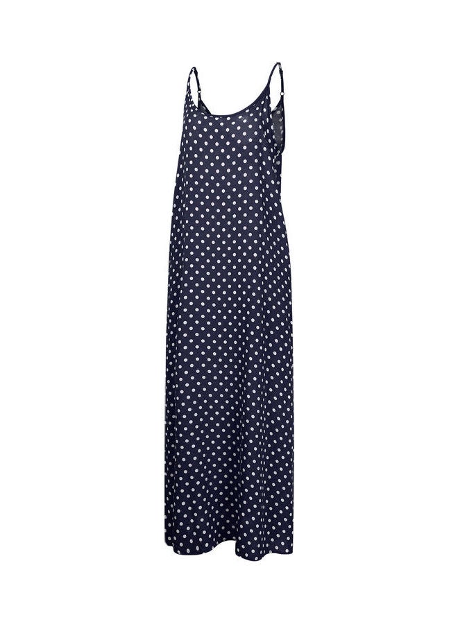 Spaghetti Strap Beach Maxi Dress Blue - Image 4