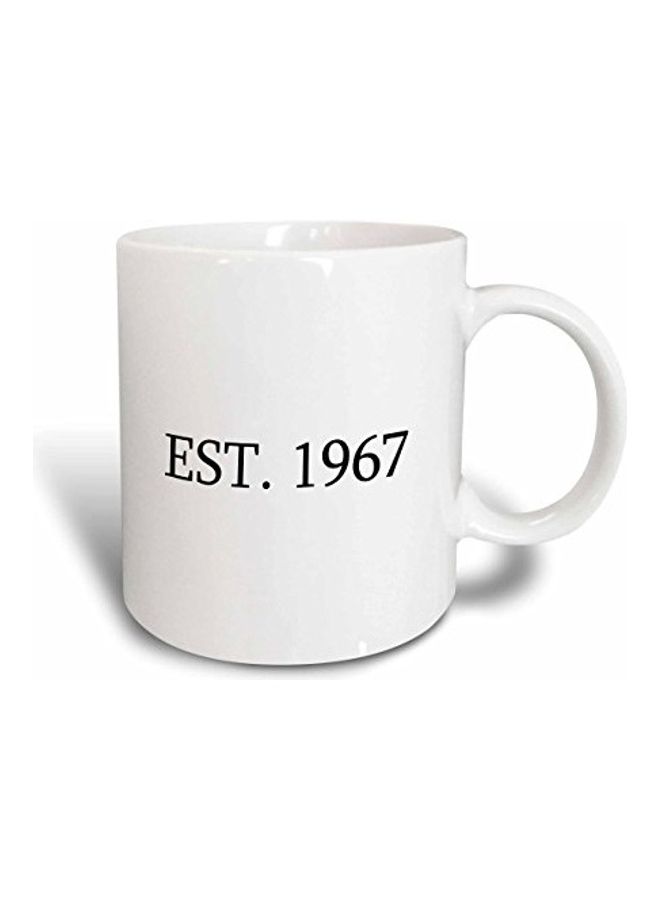 3DROSE Established in 1967 Ceramic Mug Black and White 