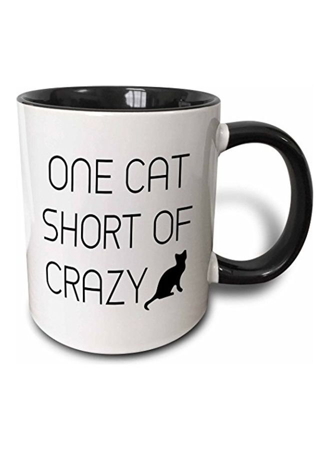 3DROSE One Cat Short Of Crazy Ceramic Mug Multicolour