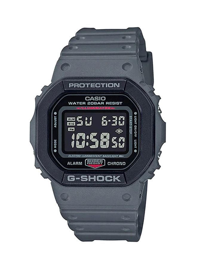 جي شوك ساعة يد رقمية بسوار من الراتينج على شكل ثماني الشكل مقاس 44 مم - لون رمادي طراز DW-5610SU-8DR - Image 1