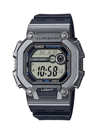 Men's Water Resistant Leather Digital Quartz Watch W-737H-1A2VDF - 52 mm - Black - v1611571832/N41511886A_1