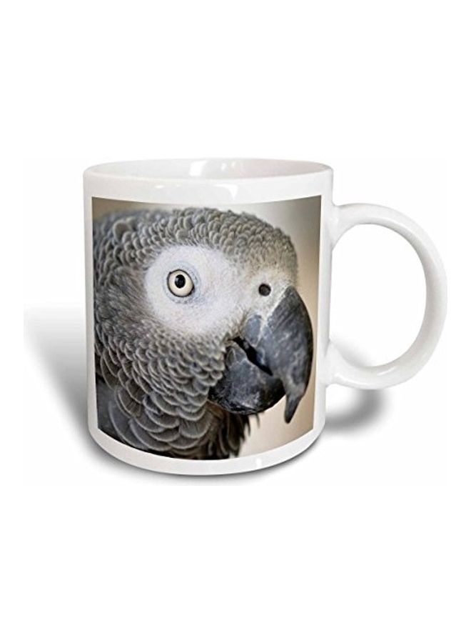 3DROSE 3D African Parrot Tropical Bird Mug Grey 600ml