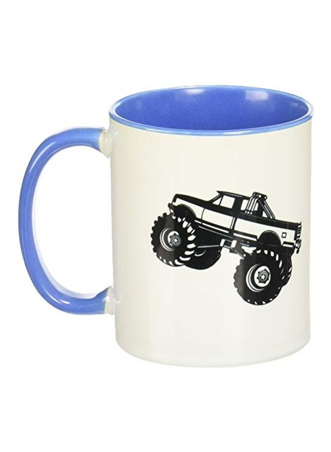 3DROSE Monster Truck Printed Mug Blue/White - Image 1