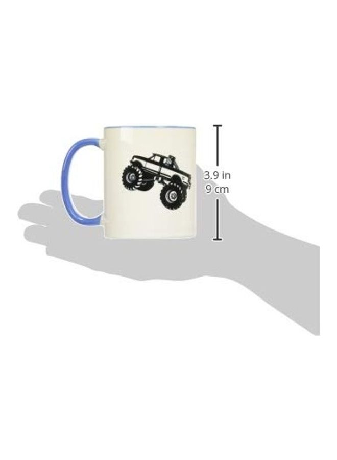 3DROSE Monster Truck Printed Mug Blue/White - Image 2