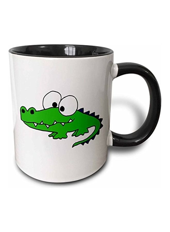 3Dروز مج بطبعة تمساح أسود/ أخضر/ أبيض