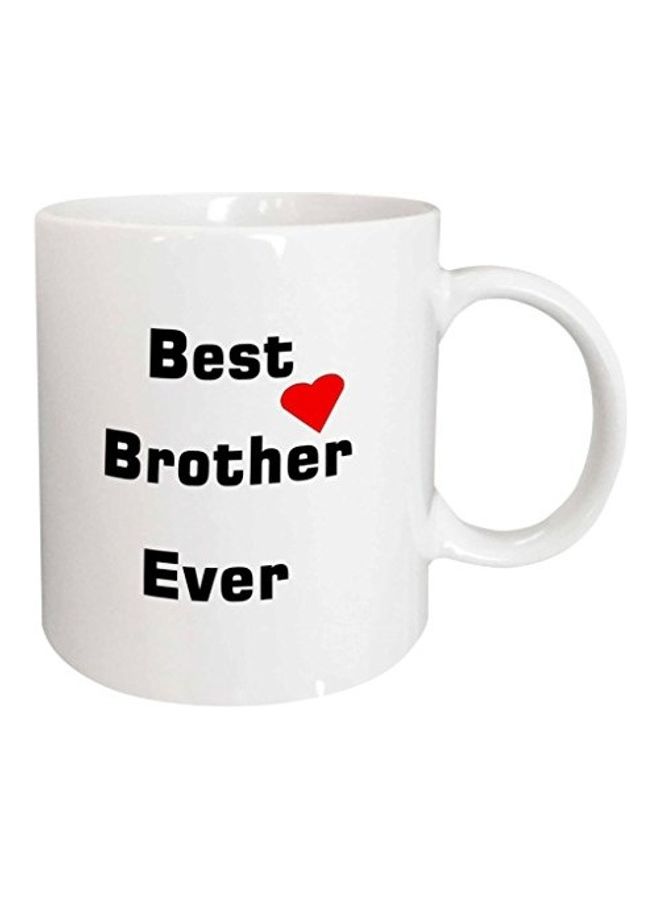 3Dروز مج سيراميك مطبوع عليه عبارة "Best Brother Ever With Heart Image" متعدد الألوان 11 oz