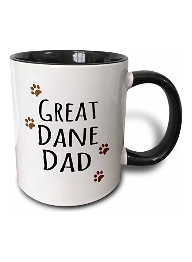 3DROSE Muddy Paw Letter Printed Mug White/Black