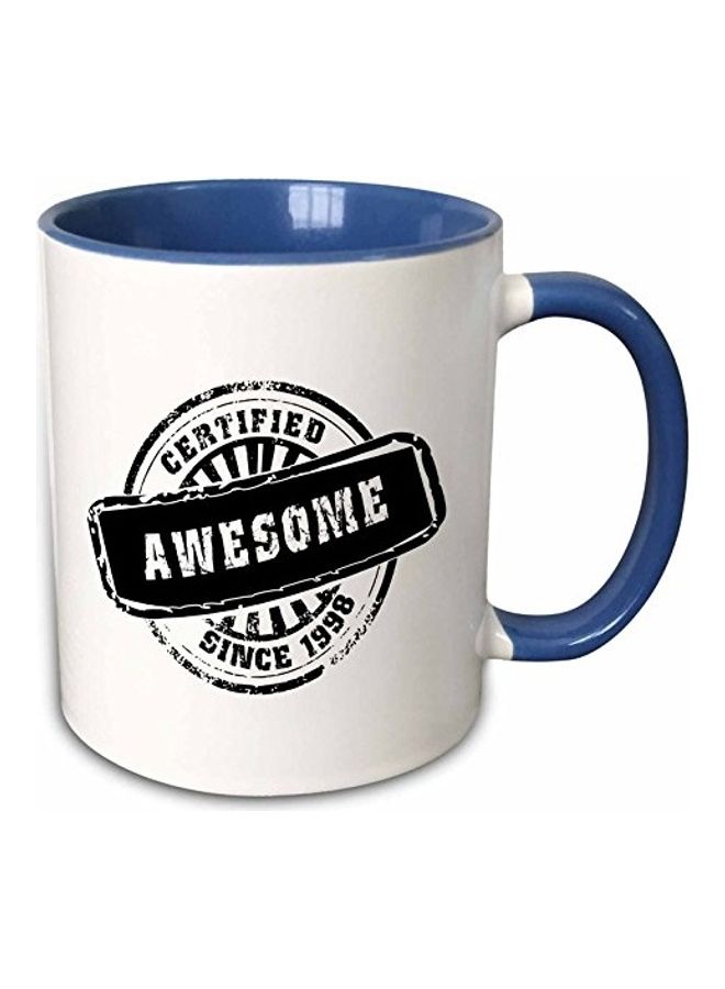 3Dروز قدح قهوة مطبوع أزرق/ أبيض