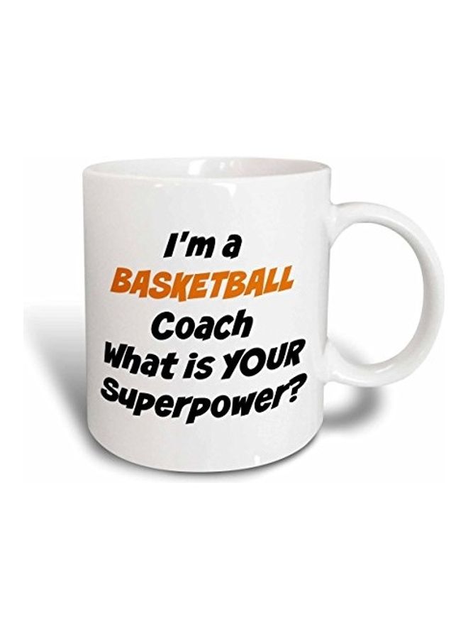 3Dروز مج قهوة بطبعة رسمة ثلاثية الأبعاد أبيض/أسود/برتقالي