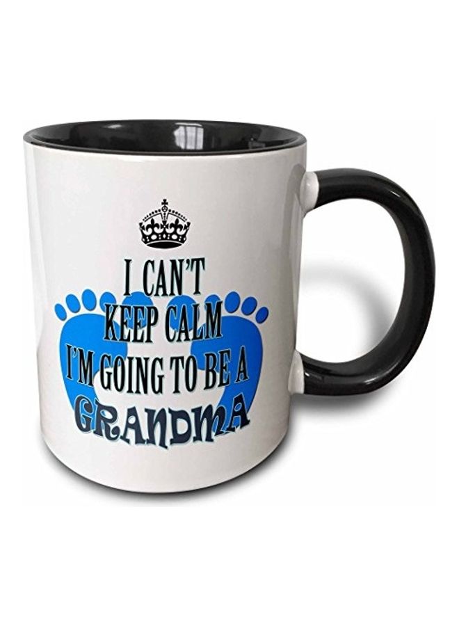 3Dروز مج قهوة بطبعة رسمة ثلاثية الأبعاد أزرق/أسود/أبيض