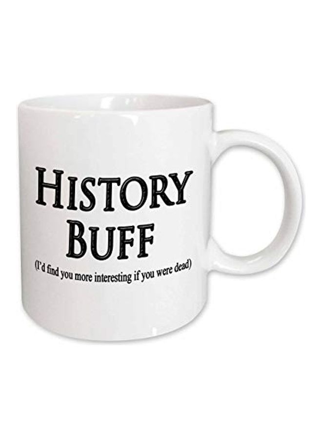 3Dروز مج من السيراميك بطبعة عبارة "History Buff" متعدد الألوان - Image 1