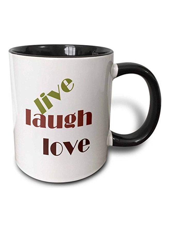 3DROSE Live Laugh Love Two Tone Mug Multicolour