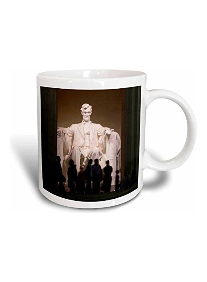 3DROSE Abraham Lincoln Memorial Statue Ceramic Mug White