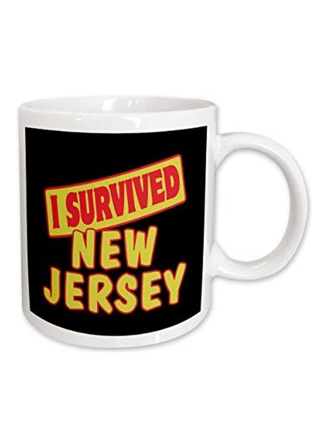 قدح نيوجيرسي مطبوع بعبارة" أبيض