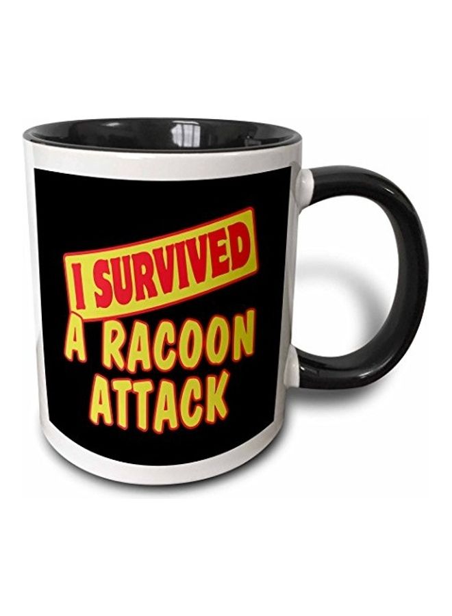 3DROSE I Survived A Racoon Attack Printed Ceramic Mug Multicolour