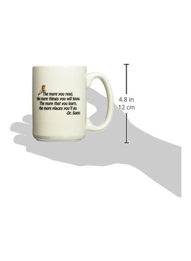 3DROSE The More You Read, The More Things You Will Know Printed Mug White/Black - Image 2