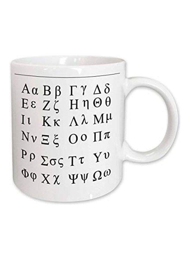 3DROSE Greek Alphabet Mug White