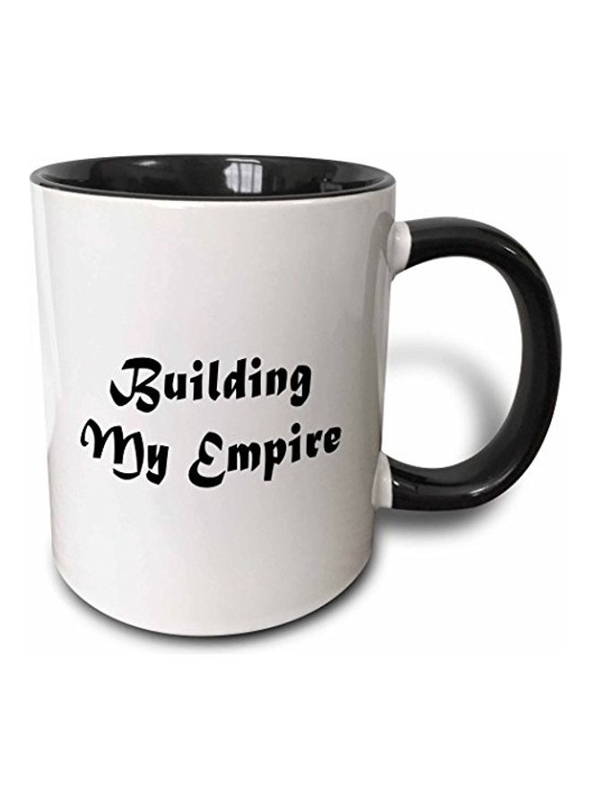 3Dروز مج سيراميك بطبعة "Building My Empire" أسود/أبيض