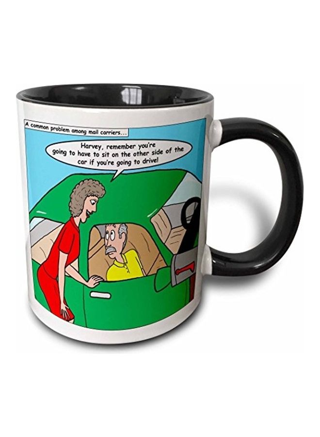 3Dروز مج بتصميم يعبر عن عسر القراءة أثناء القيادة متعدد الألوان