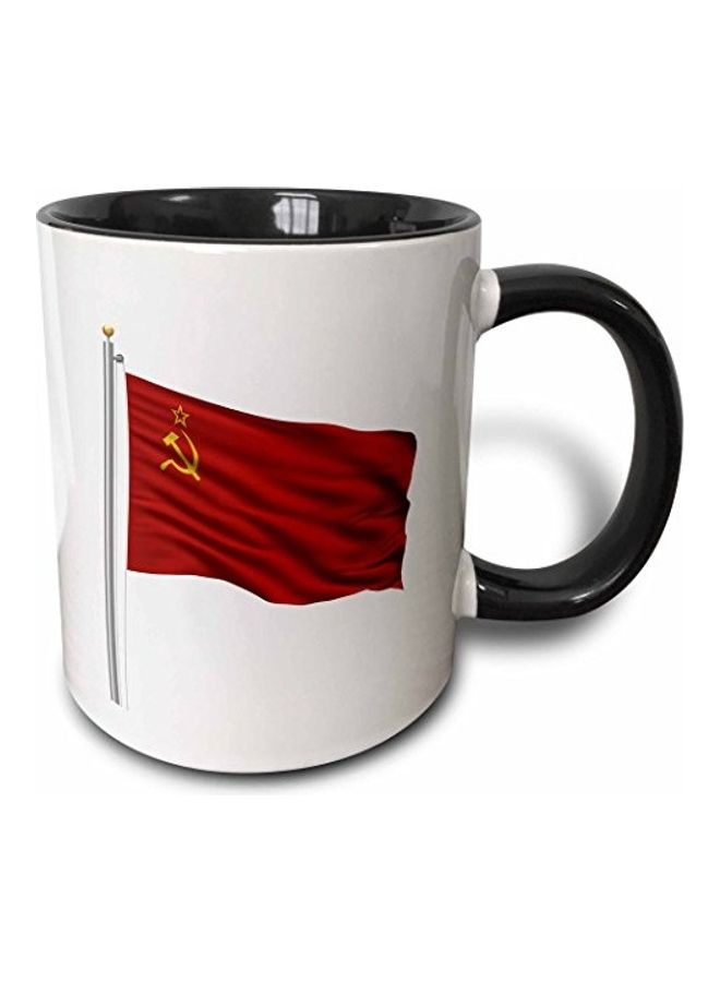 3Dروز مج من السيراميك بطبعة أسود/ أبيض