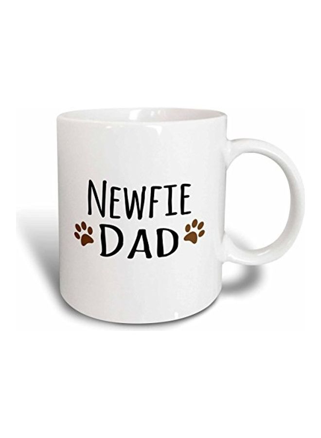 3DROSE Newfie Dog Dad Printed Ceramic Mug White