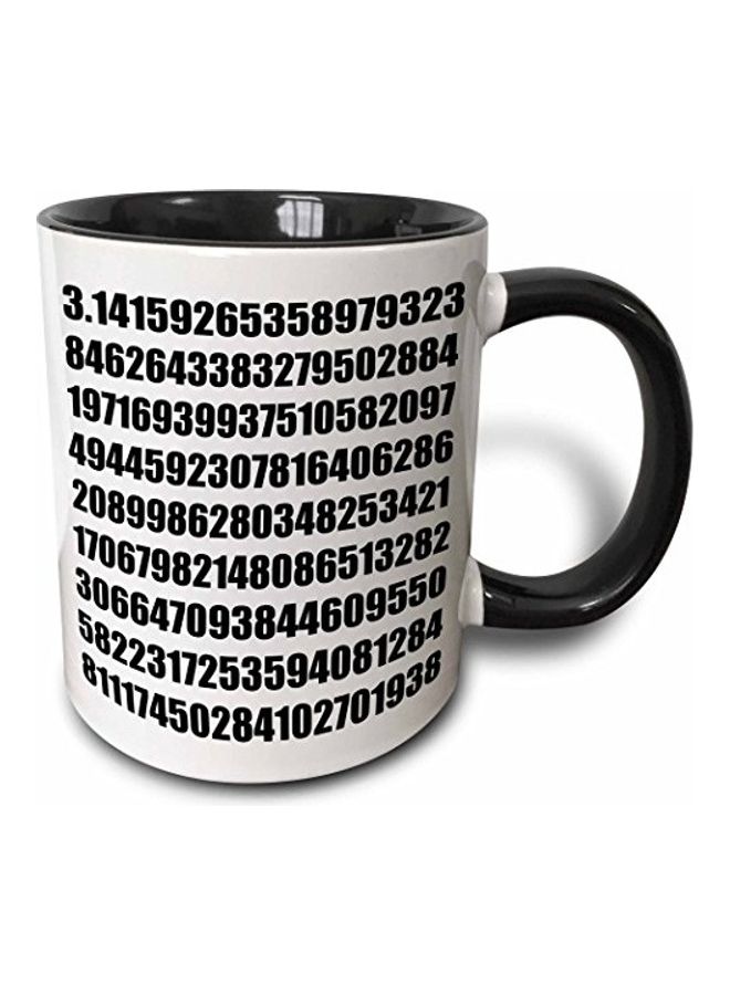 3Dروز مج  بطباعة أرقام الرياضيات أسود/ أبيض