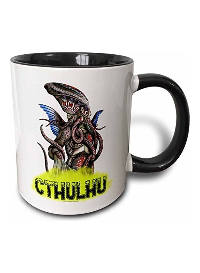 3DROSE 3D Cthulhu White Background Mug Black