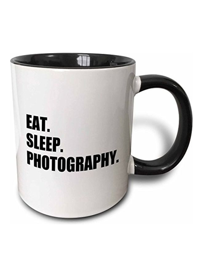 3DROSE Eat Sleep Photography Ceramic Mug Black