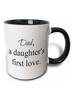 3DROSE Dad A Daughter's First Love Printed Mug Black/White 