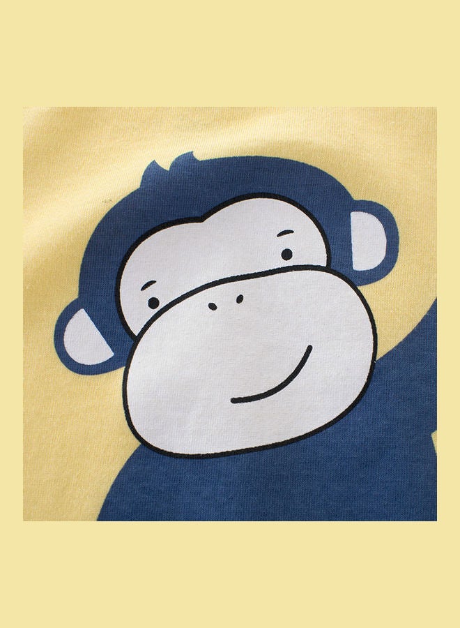 Summer Children Boy Cartoon Printed T-Shirt Light Yellow - Image 2