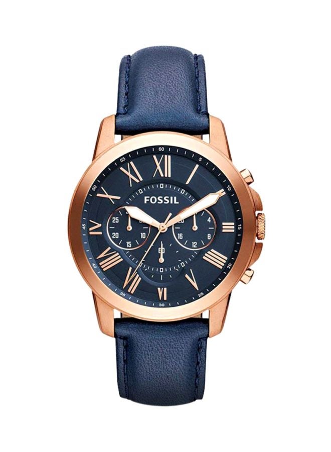 FOSSIL Men's Grant Water Resistant Chronograph Watch FS4835 - 44 mm - Blue  - Image 1