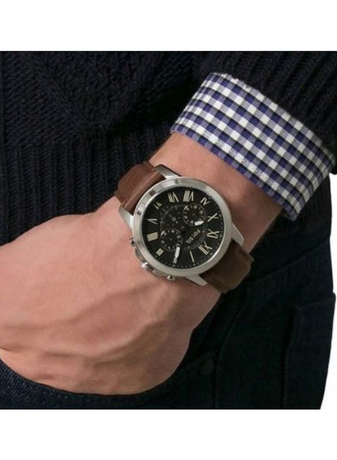 FOSSIL Men's Grant Chronograph Watch Fs4813 - 44 mm - Brown  - Image 5
