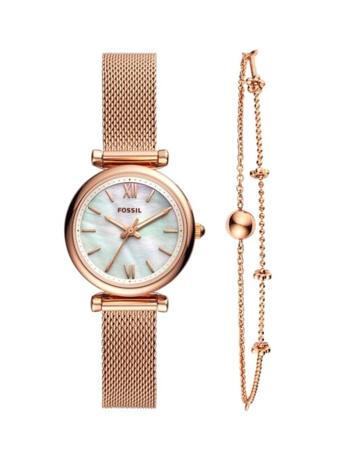 FOSSIL women Carlie Water Resistant Analog Watch With Bracelet ES4443SET  - Image 1