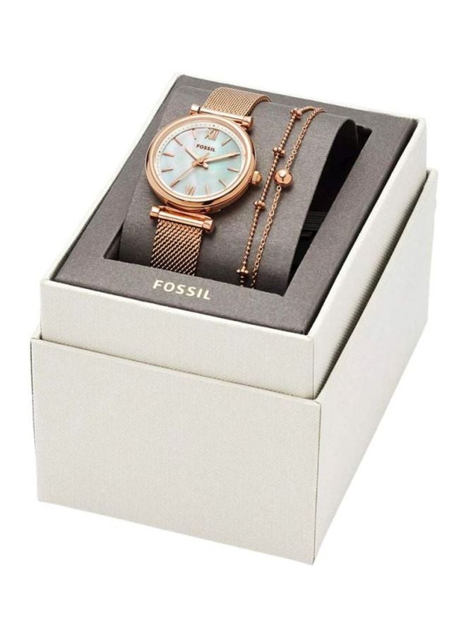 FOSSIL women Carlie Water Resistant Analog Watch With Bracelet ES4443SET  - Image 4