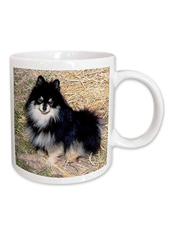 3Dروز مج بطبعة صورة كلب بومرينيان أسود متعدد الألوان - Image 1