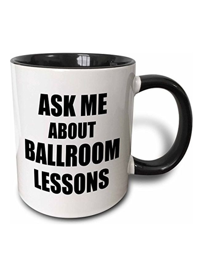 3DROSE Word Printed Mug Black/White