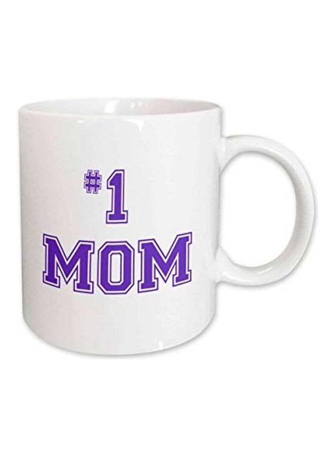 3DROSE Number One Mom Printed Ceramic Mug White  - Image 1