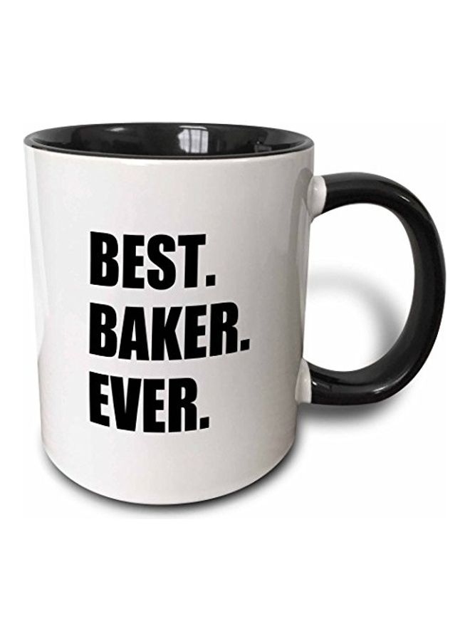3DROSE Best Baker Ever Printed Ceramic Mug Black/White