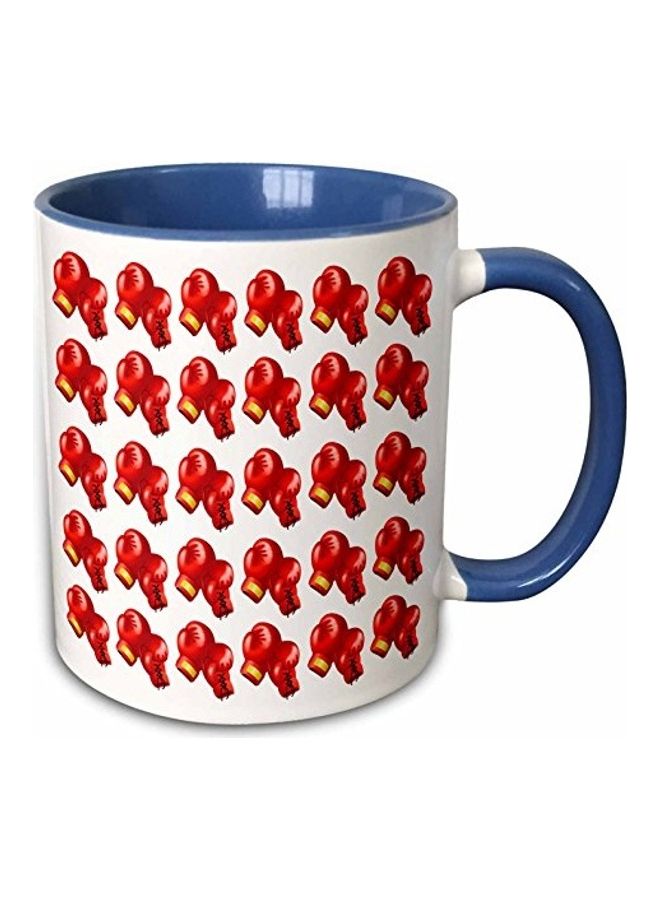 3DROSE 3D Boxing Glove Pattern Two-Tone Blue Mug Multicolour